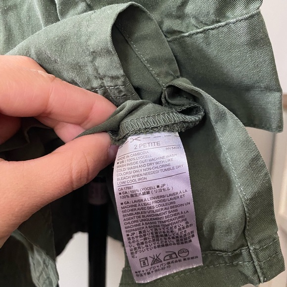 Banana Republic Army Green Button Down Dress 2P - Picture 6 of 16